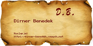 Dirner Benedek névjegykártya